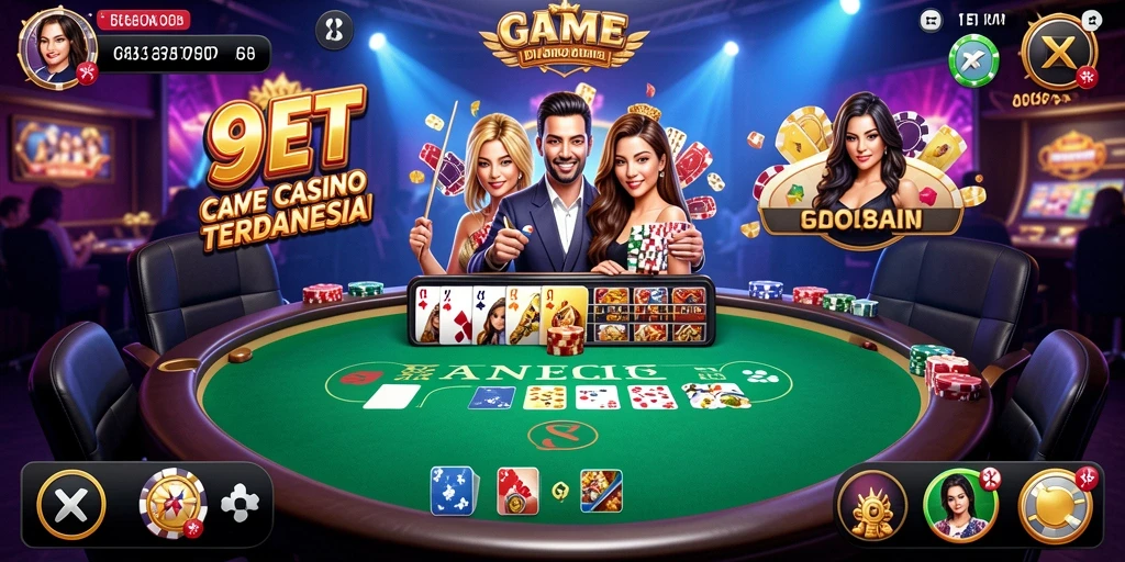 Tampilan gameplay interaktif di aplikasi Live Casino 9ET.