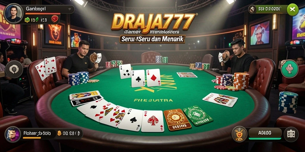 Tampilan gameplay menarik di DRAJA777 saat bermain poker.