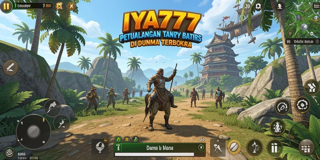 Screenshot utama menampilkan karakter dalam petualangan di dunia terbuka.