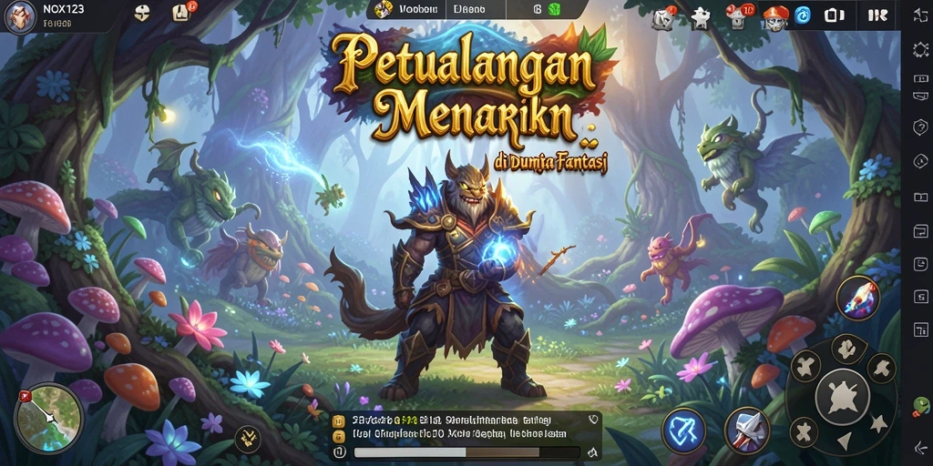 Tangkapan layar gameplay NOX123 menampilkan petualangan seru di dunia fantasi.