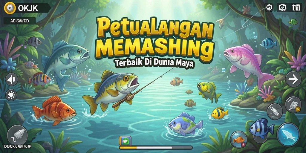Screenshot gameplay OKJK yang menampilkan pengalaman memancing yang memukau.