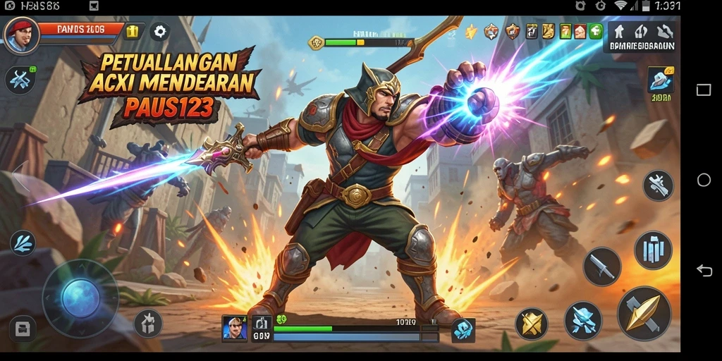 Tangkapan layar utama PAUS123 menampilkan aksi mendebarkan dari gameplay.