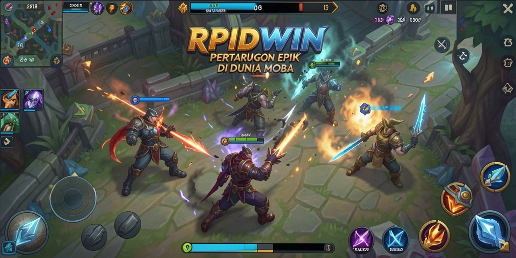 Screenshot gameplay RPIDWIN dengan aksi seru di arena pertarungan.