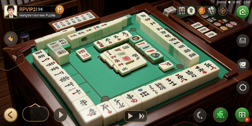 Screenshot gameplay RPVIP2 menampilkan aksi seru permainan Mahjong.